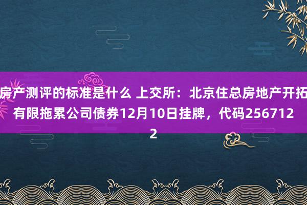 房产测评的标准是什么 上交所：北京住总房地产开拓有限拖累公司债券12月10日挂牌，代码256712