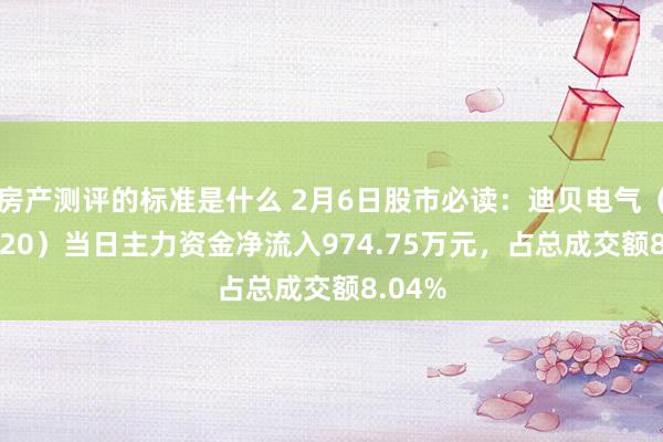 房产测评的标准是什么 2月6日股市必读：迪贝电气（603320）当日主力资金净流入974.75万元，占总成交额8.04%